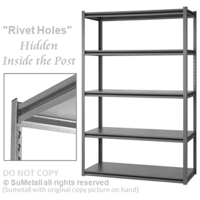 “Hidden Rivet Hole” Boltless Shelving Storage Rack