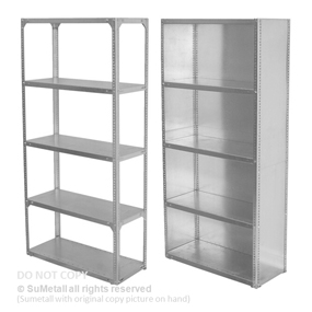 Closed Slotted Angle Rack with Back Panel and Side Panel